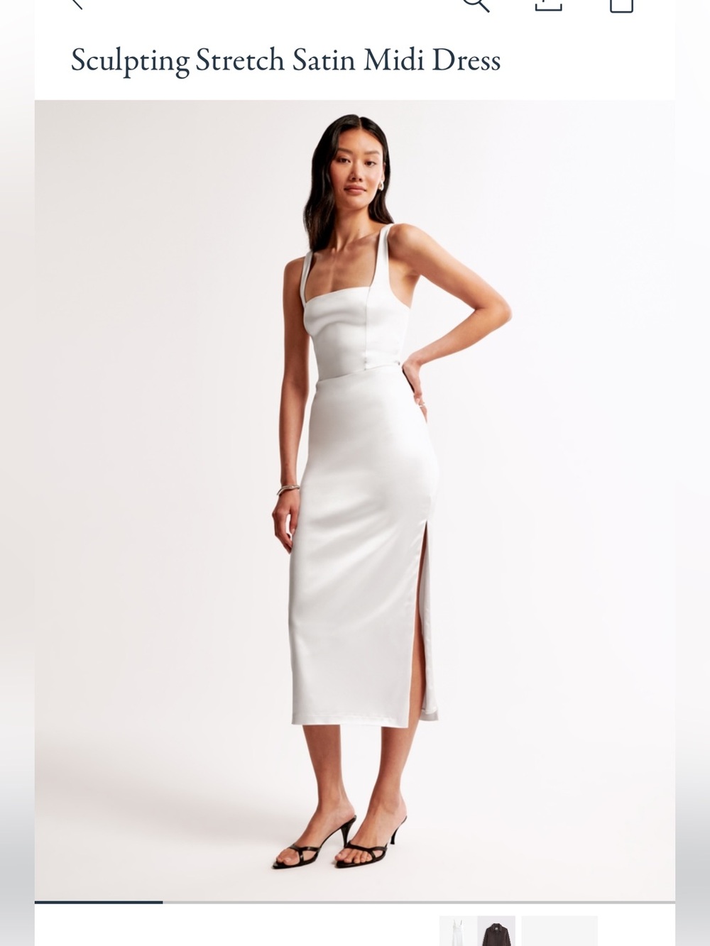 NWT Abercrombie & Fitch Sculpting Stretch Satin Midi Dress